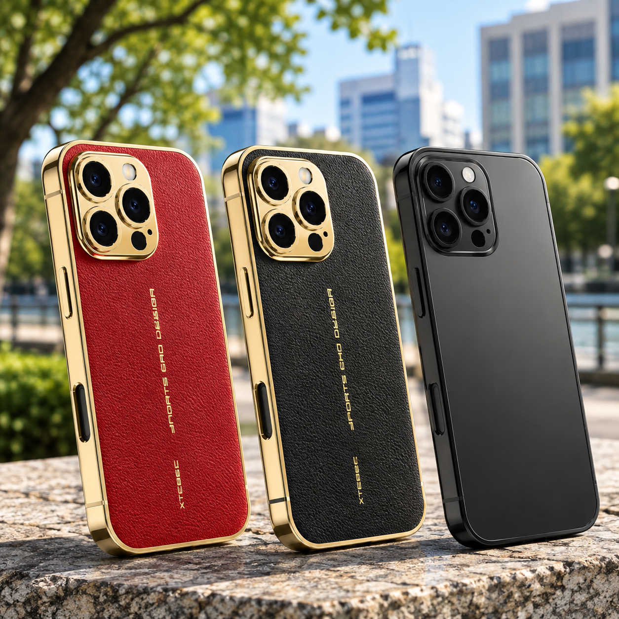 Premium iPhone Case Leather Back Cover Full Lens Protection Shockproof Anti Fingerprint Scratch Resistant Slim PC Design Protective Style