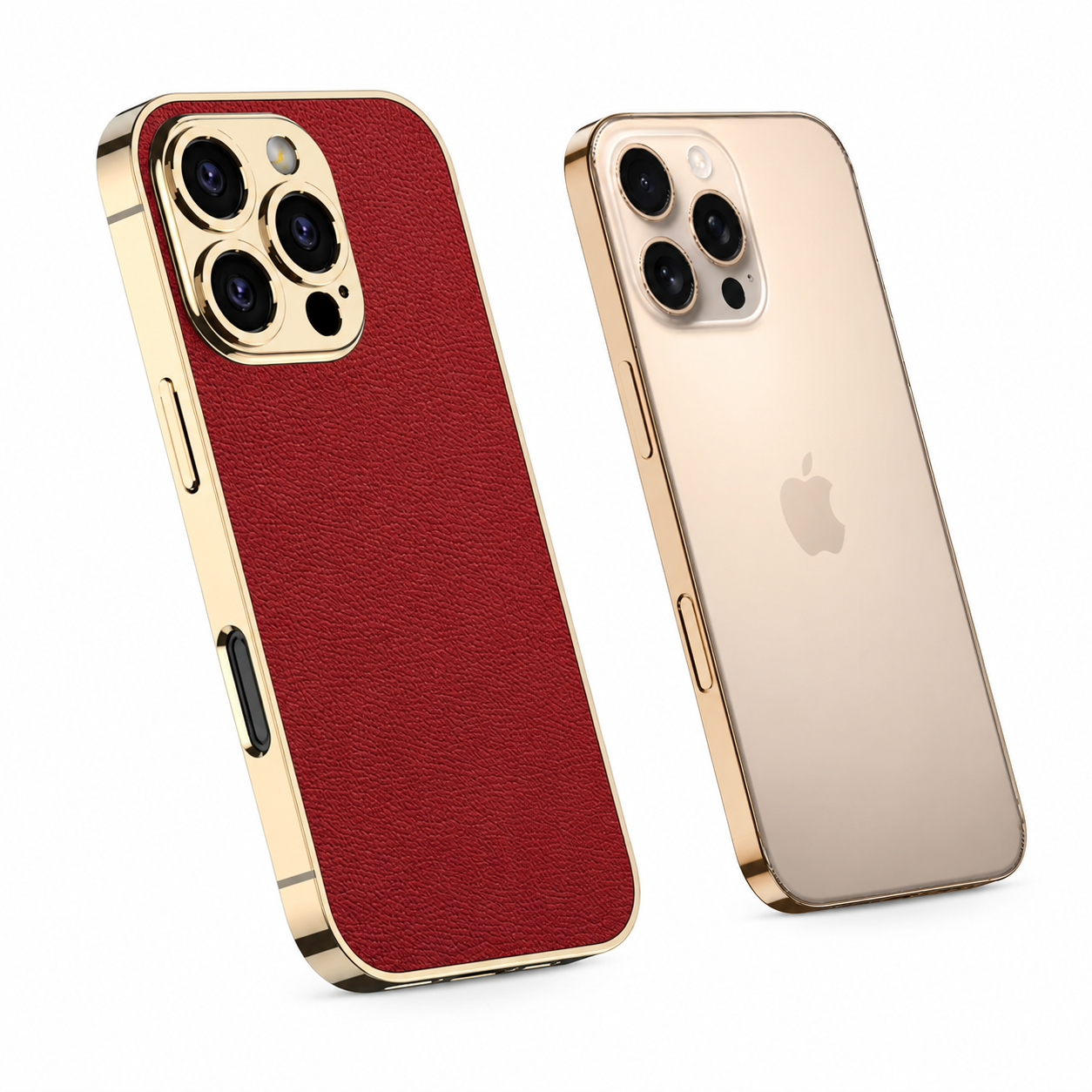 Premium iPhone Case Leather Back Cover Full Lens Protection Shockproof Anti Fingerprint Scratch Resistant Slim PC Design Protective Style