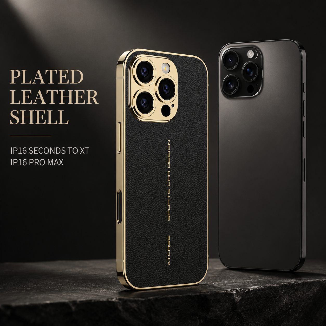 Premium iPhone Case Leather Back Cover Full Lens Protection Shockproof Anti Fingerprint Scratch Resistant Slim PC Design Protective Style