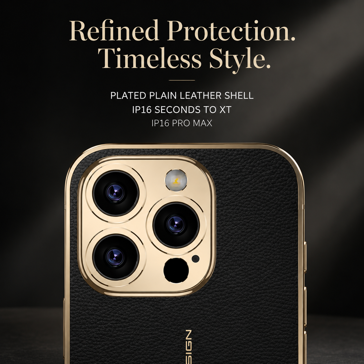 Premium iPhone Case Leather Back Cover Full Lens Protection Shockproof Anti Fingerprint Scratch Resistant Slim PC Design Protective Style