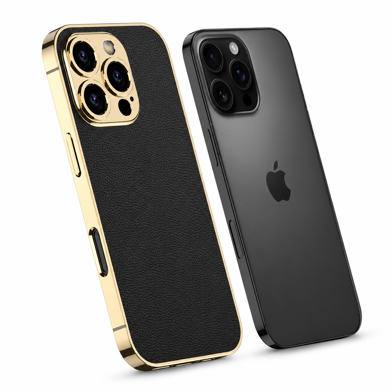 Premium iPhone Case Leather Back Cover Full Lens Protection Shockproof Anti Fingerprint Scratch Resistant Slim PC Design Protective Style