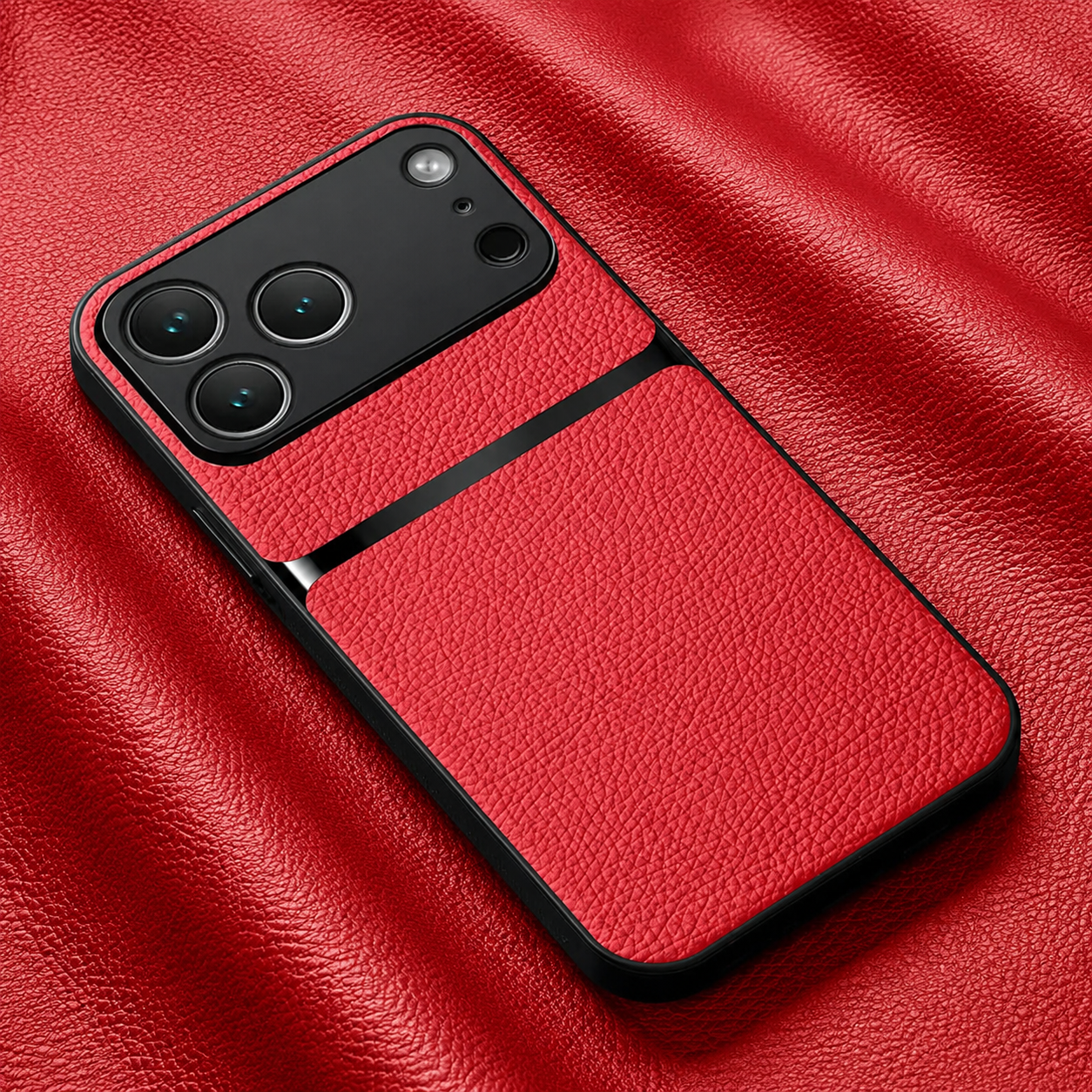 Premium iPhone Case Leather Pattern Protective Cover Shockproof Camera Lens Protection Silicone Anti Scratch Slim Non Slip Full Coverage