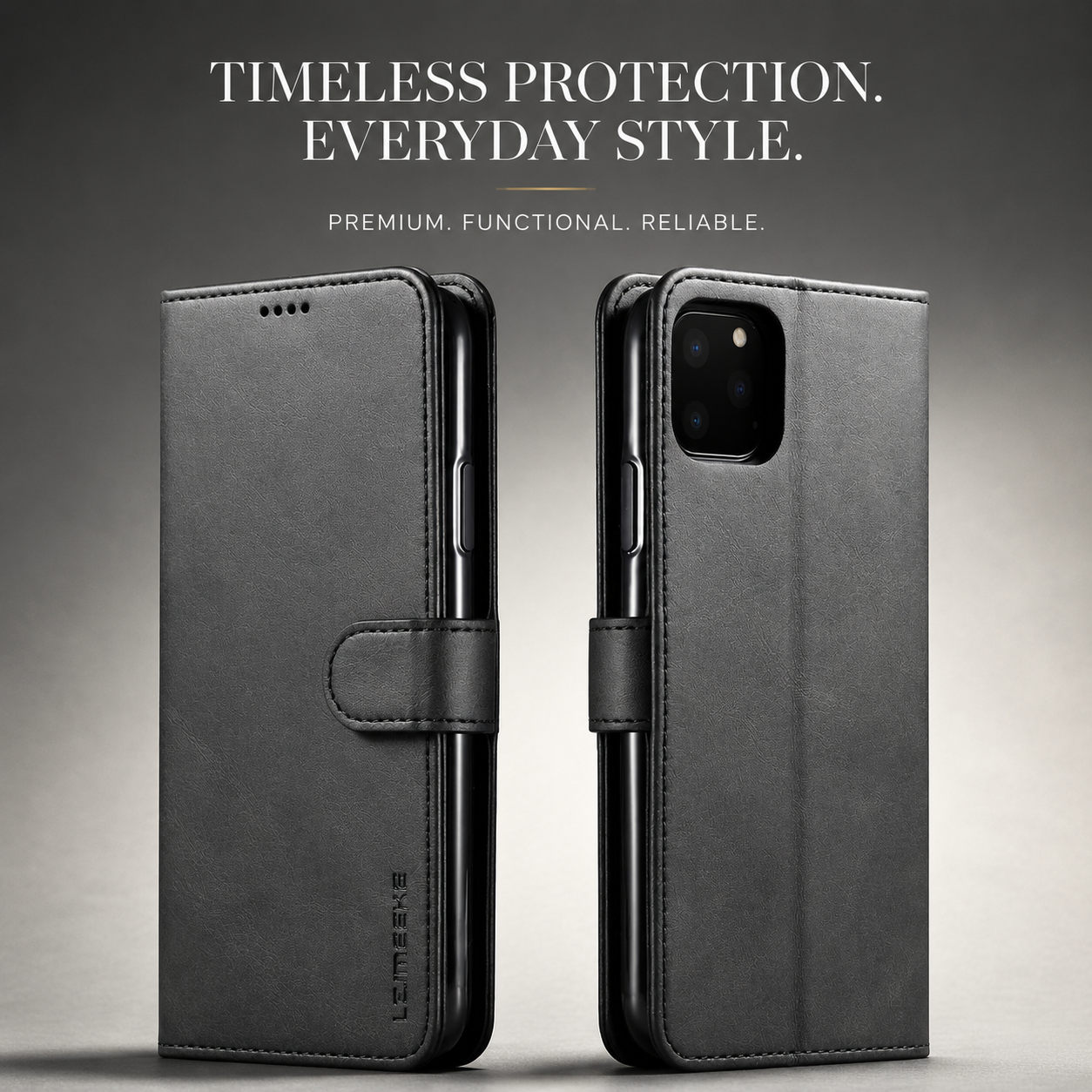 Premium iPhone Case Leather Wallet Cover Flip Card Holder Magnetic Closure Shockproof Protective Case Slim Full Coverage Screen Camera Protection Design