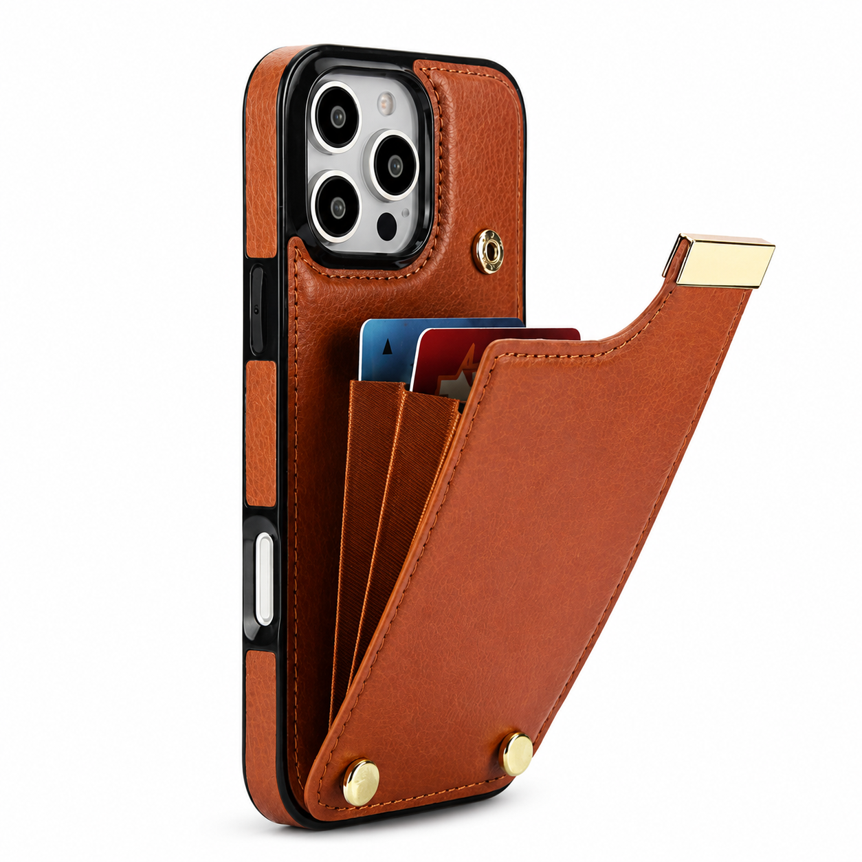 Premium iPhone Case Leather Wallet Cover Flip Card Holder Pocket Magnetic Closure Shockproof Protective Case Full Body Screen Camera Protection Slim Design