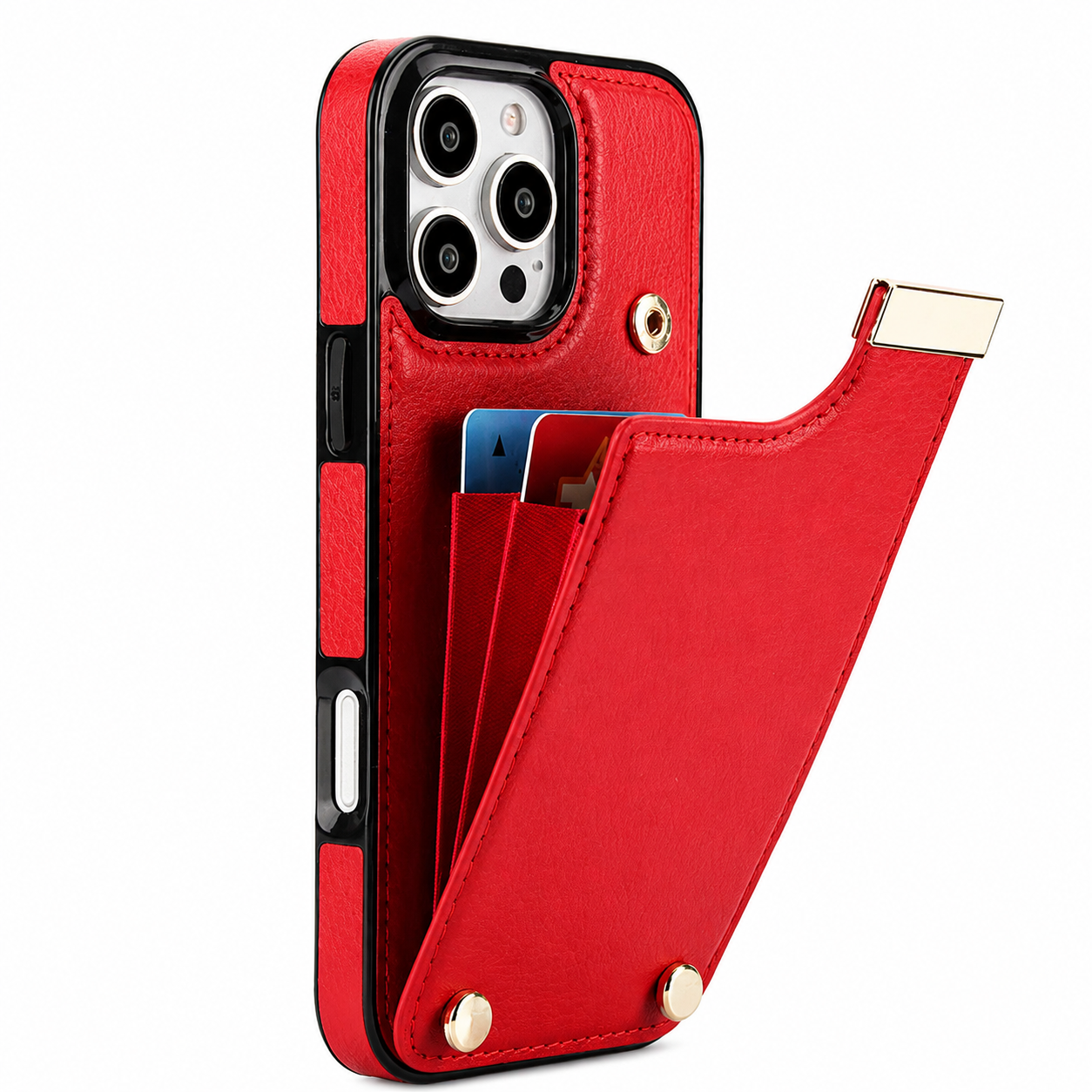 Premium iPhone Case Leather Wallet Cover Flip Card Holder Pocket Magnetic Closure Shockproof Protective Case Full Body Screen Camera Protection Slim Design