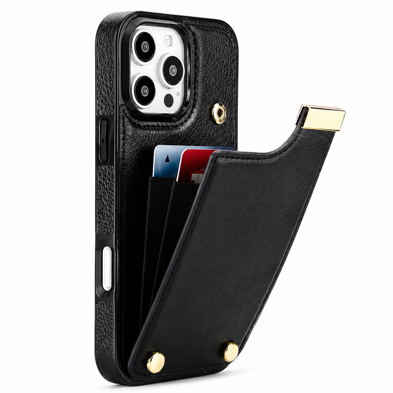 Premium iPhone Case Leather Wallet Cover Flip Card Holder Pocket Magnetic Closure Shockproof Protective Case Full Body Screen Camera Protection Slim Design