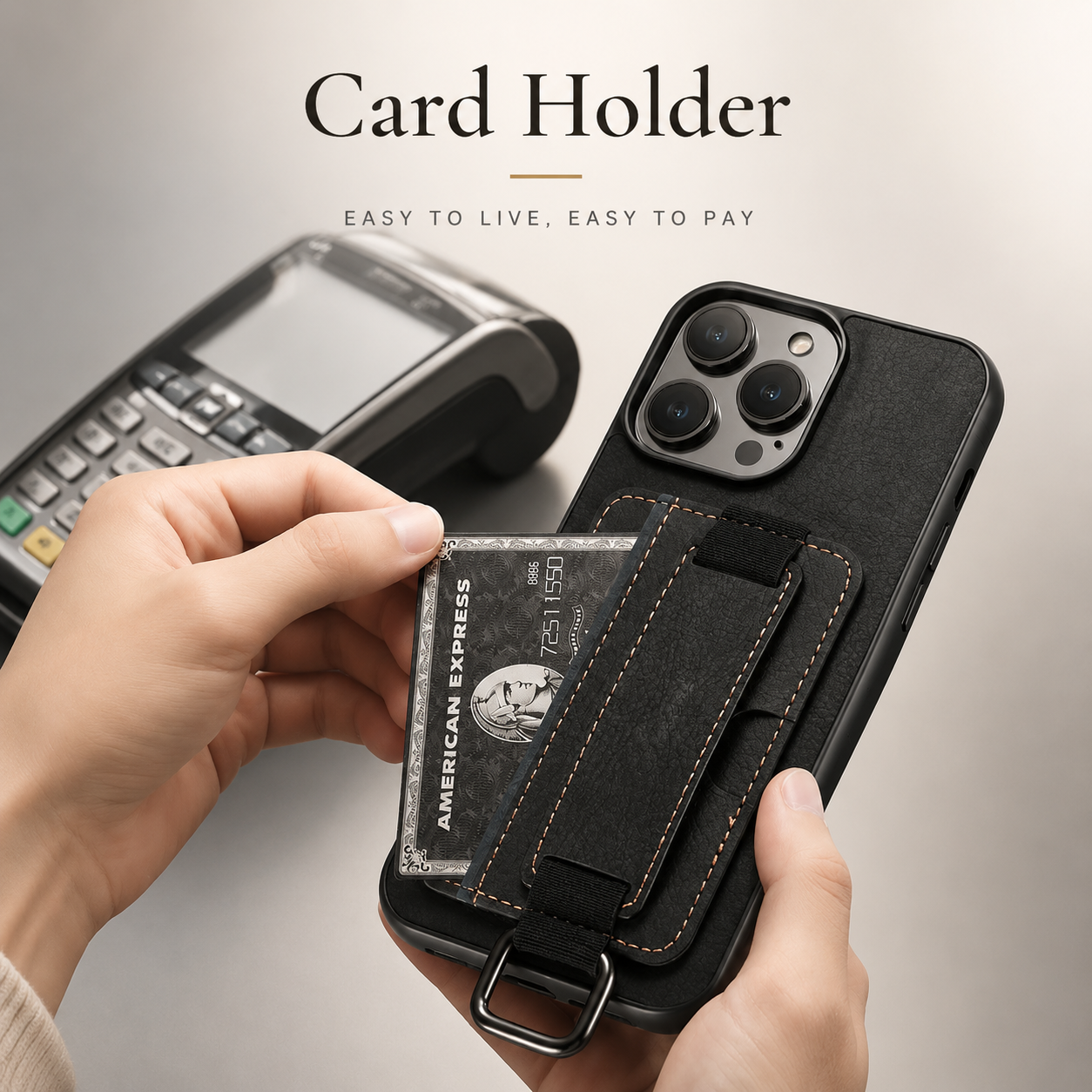 Premium iPhone Case Leather Wallet Cover PU Leather Card Holder Wrist Ring Magnetic Closure Shockproof Protective Slim Design