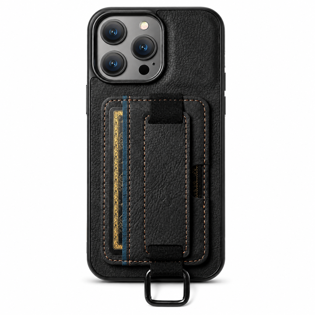 Premium iPhone Case Leather Wallet Cover PU Leather Card Holder Wrist Ring Magnetic Closure Shockproof Protective Slim Design