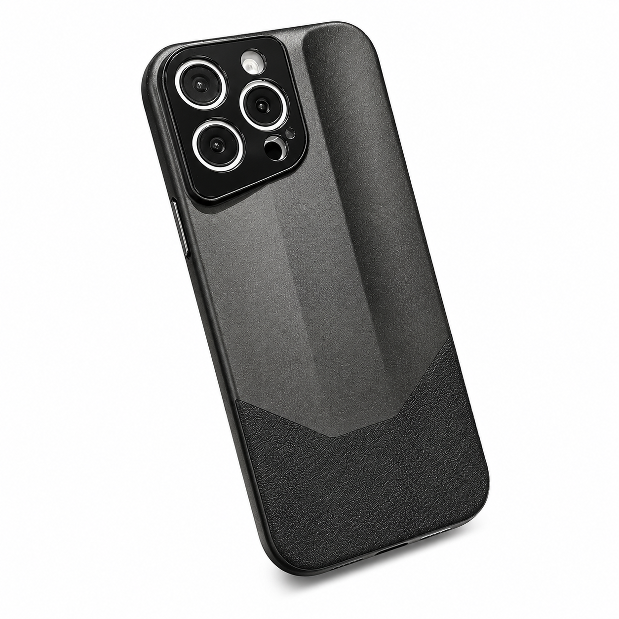 Premium iPhone Case Luxury Contrast Color Leather PC Hybrid Protective Cover Shockproof Anti Scratch Camera Lens Protection Slim Full Coverage