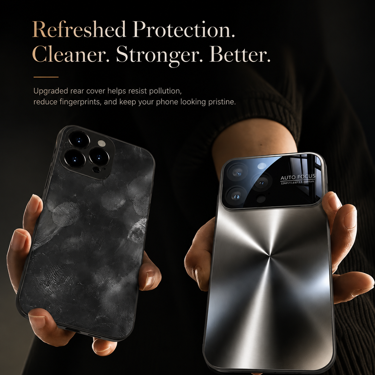 Premium iPhone Case Luxury Metal Cover Large Window Acrylic Protective Cover Soft Silicone Frame Shockproof Camera Lens Protection Anti Scratch Full Coverage