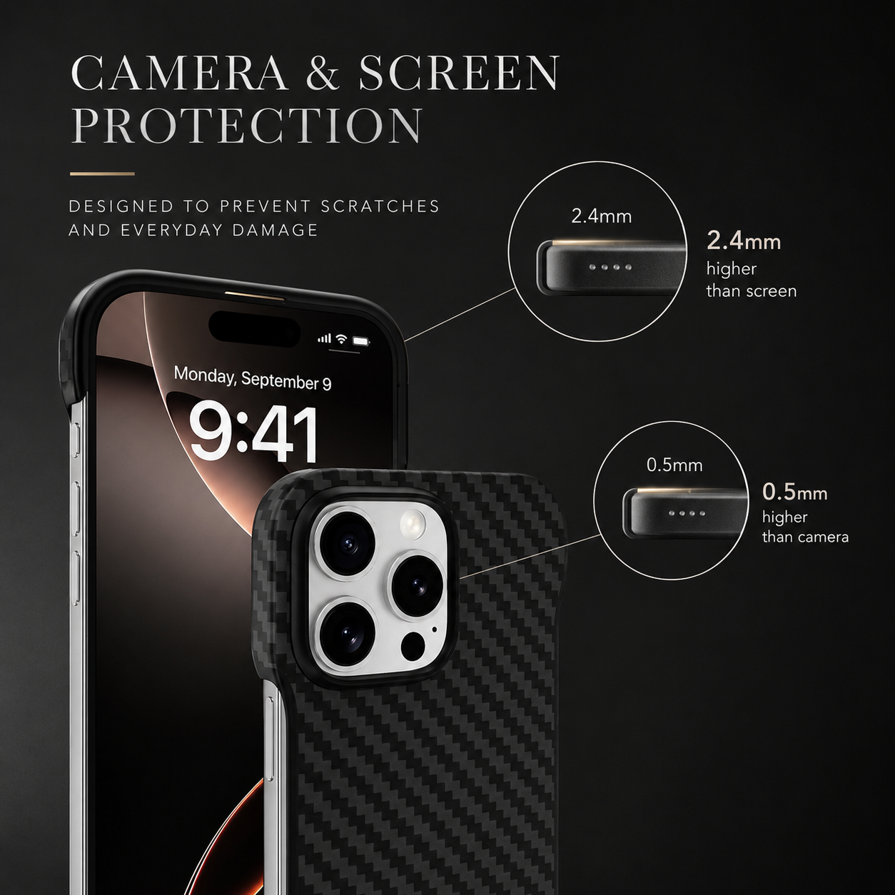 Premium iPhone Case MagSafe Aramid Carbon Fiber Frameless Matte Slim Cover Shockproof Lightweight Protective Wireless Charging Compatible Design