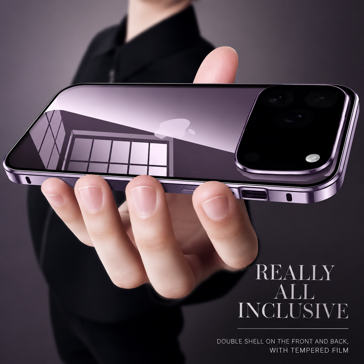 Premium iPhone Case MagSafe Compatible 360 Full Coverage Magnetic Glass Aluminum Frame Shockproof Snap Lock Bumper Anti Scratch Protective Design