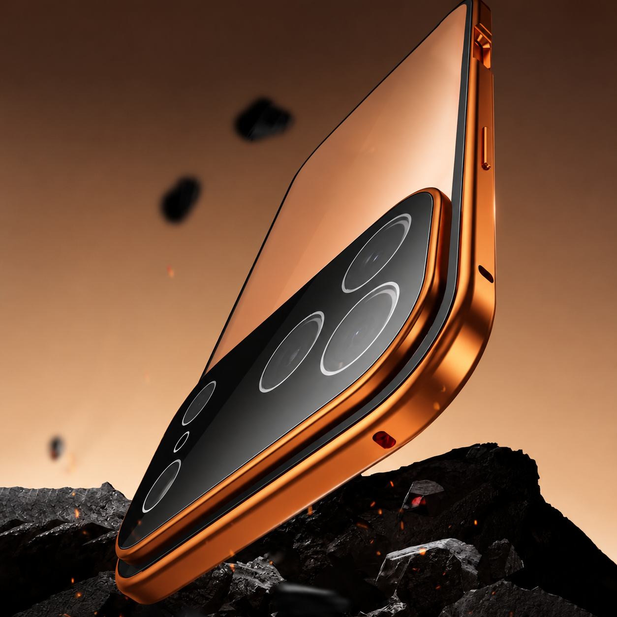 Premium iPhone Case MagSafe Compatible 360 Full Coverage Magnetic Glass Aluminum Frame Shockproof Snap Lock Bumper Anti Scratch Protective Design
