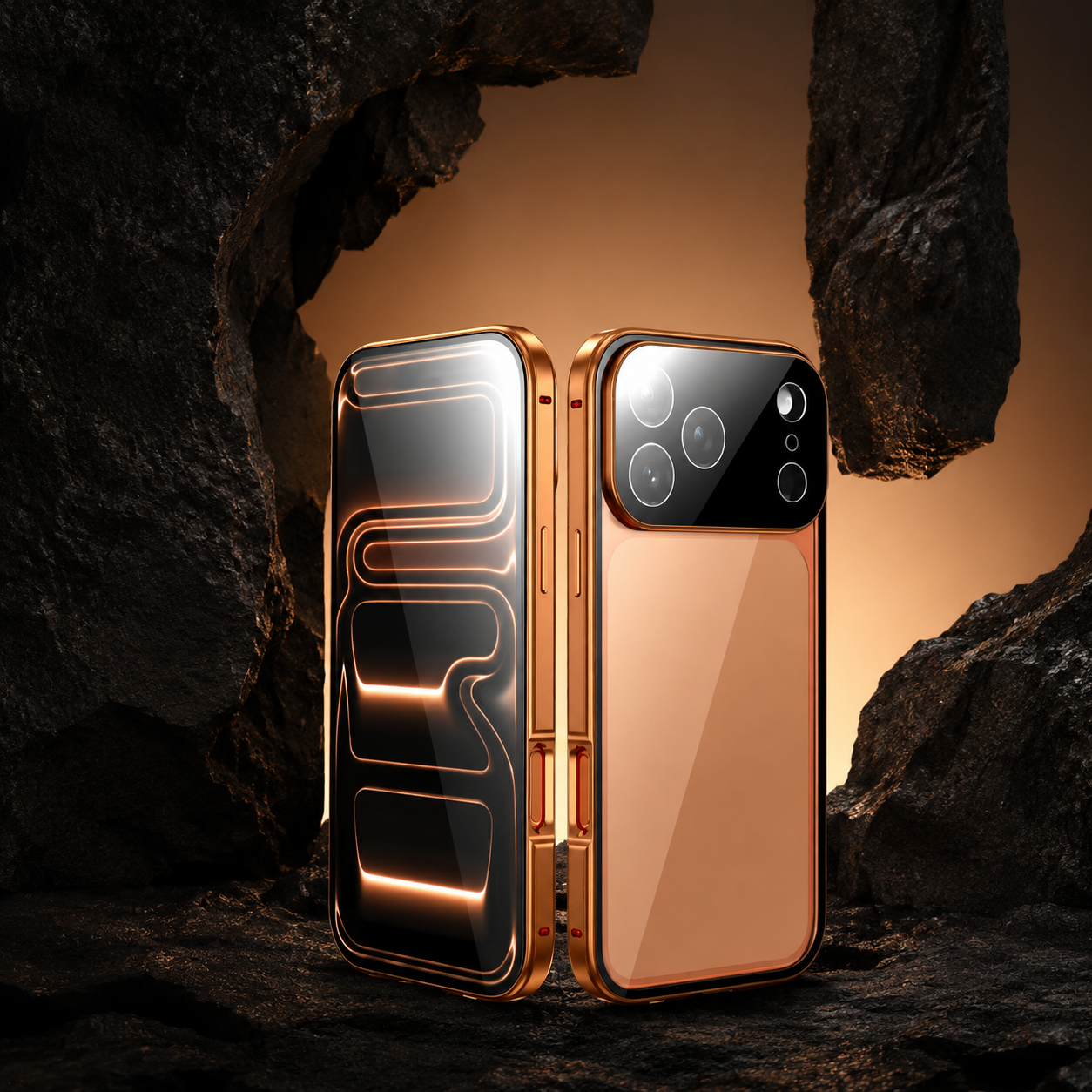Premium iPhone Case MagSafe Compatible 360 Full Coverage Magnetic Glass Aluminum Frame Shockproof Snap Lock Bumper Anti Scratch Protective Design
