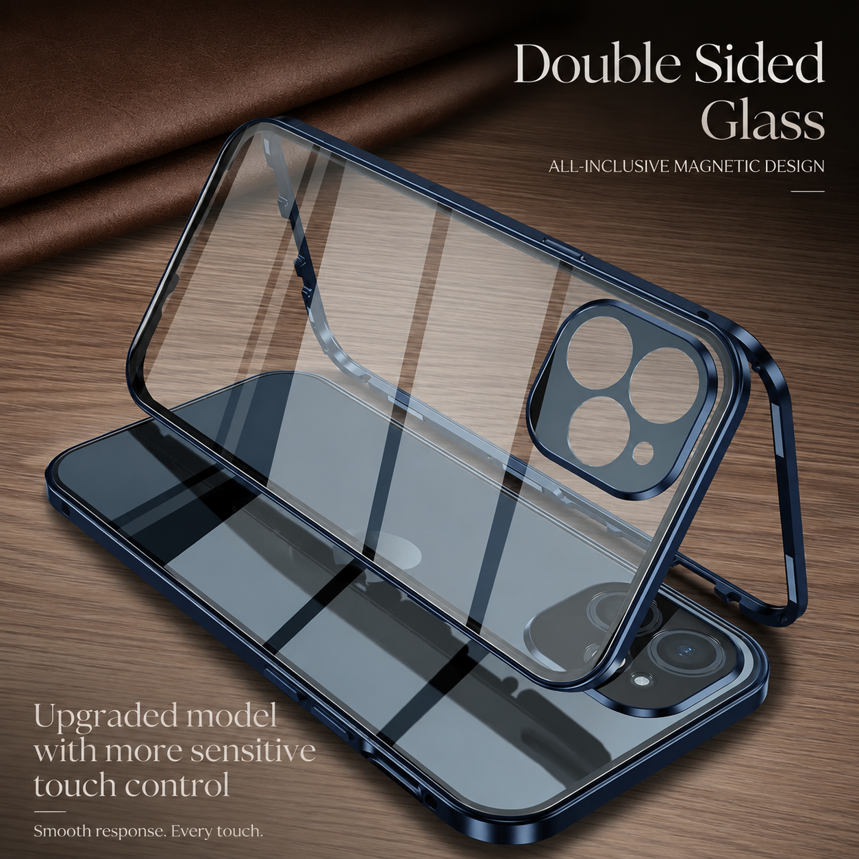 Premium iPhone Case MagSafe Compatible 360 Full Coverage Magnetic Glass Aluminum Frame Shockproof Snap Lock Bumper Anti Scratch Protective Design