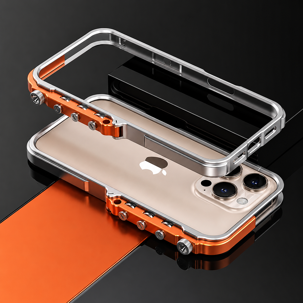 Premium iPhone Case MagSafe Compatible Aluminum Alloy Armor Frame Shockproof Protective Cover Anti Scratch Magnetic Metal Design Non Slip Grip Full Coverage