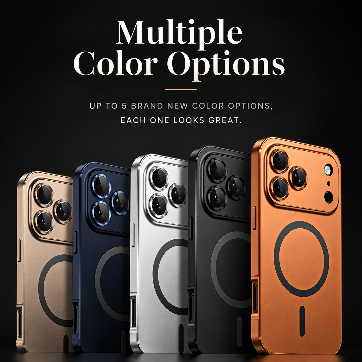 Premium iPhone Case MagSafe Compatible Aluminum Alloy Metal Frame Cover Shockproof Full Coverage Glass Lens Protection Matte Anti Glare Slim Design