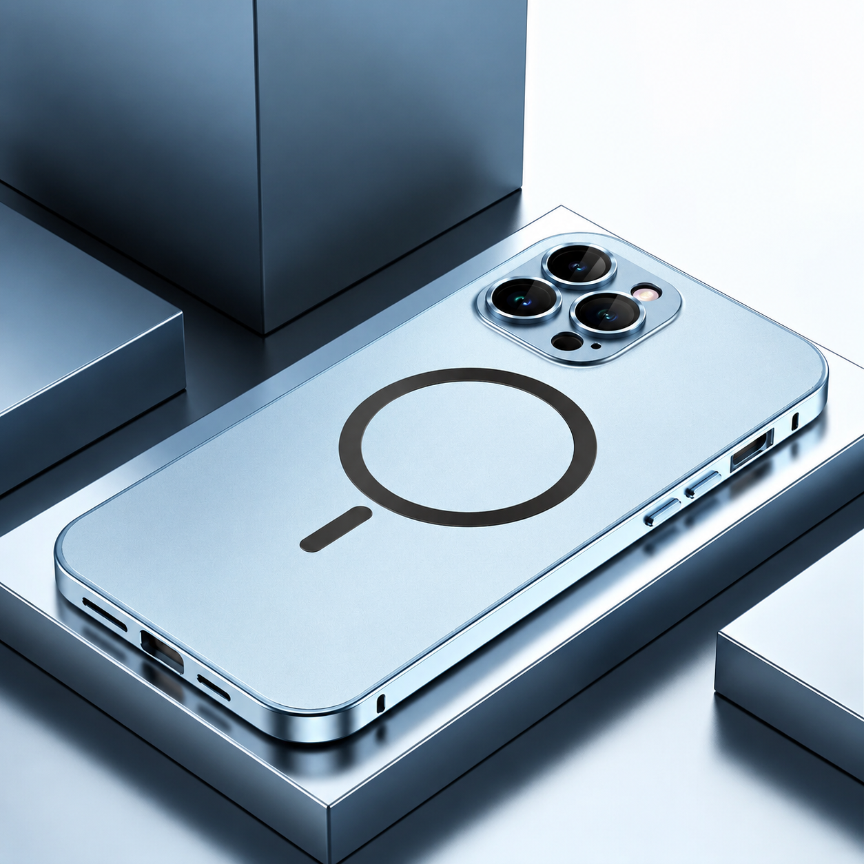 Premium iPhone Case MagSafe Compatible Aluminum Alloy Metal Frame Cover Shockproof Full Coverage Glass Lens Protection Matte Anti Glare Slim Design