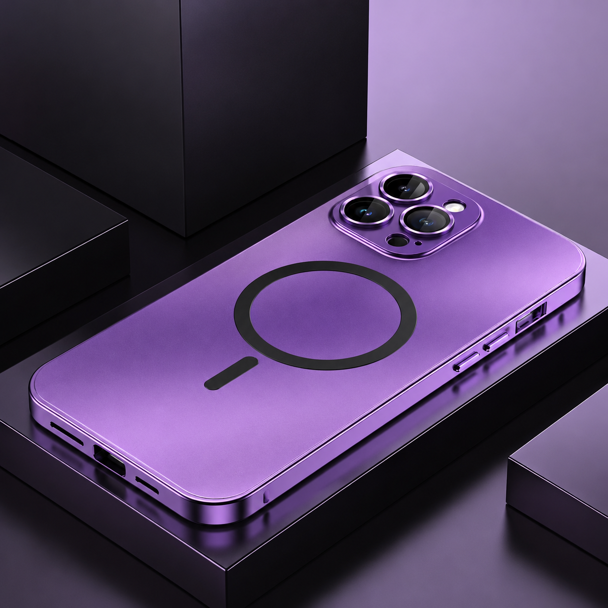 Premium iPhone Case MagSafe Compatible Aluminum Alloy Metal Frame Cover Shockproof Full Coverage Glass Lens Protection Matte Anti Glare Slim Design