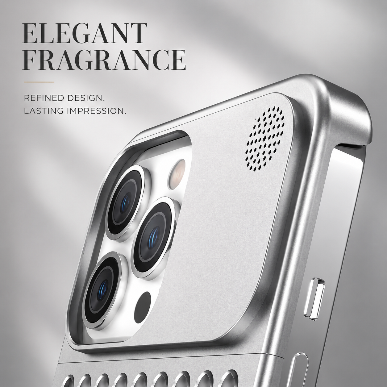 Premium iPhone Case MagSafe Compatible Aluminum Cooling Cover Heat Dissipation Shockproof Protective Case Removable Fragrance Module Magnetic Full Protection Design