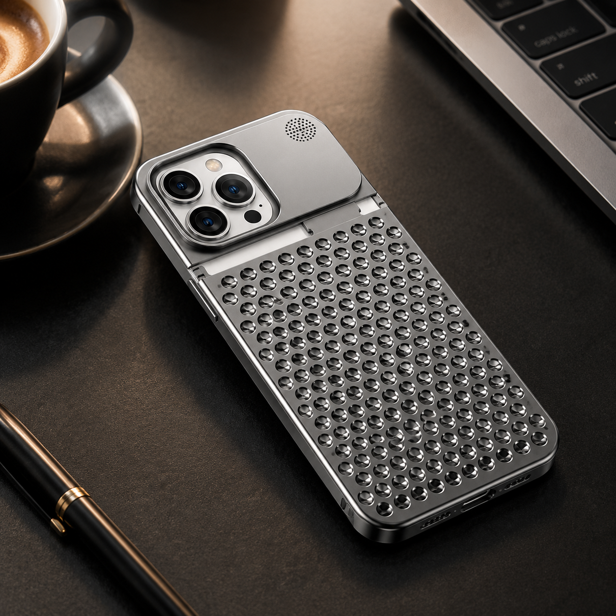 Premium iPhone Case MagSafe Compatible Aluminum Cooling Cover Heat Dissipation Shockproof Protective Case Removable Fragrance Module Magnetic Full Protection Design