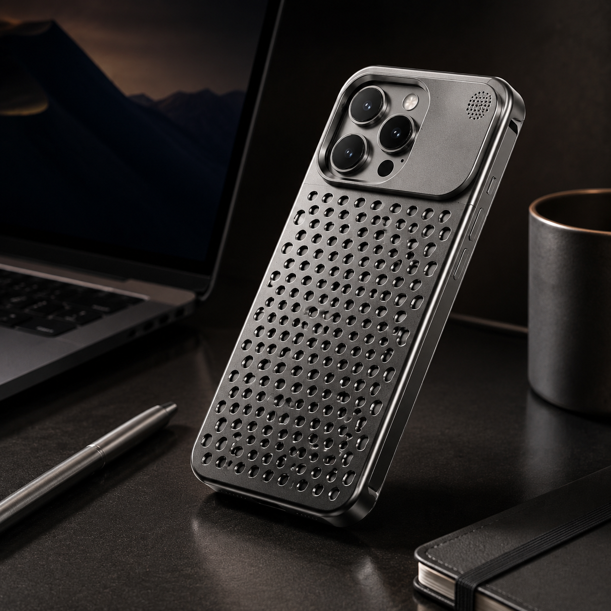 Premium iPhone Case MagSafe Compatible Aluminum Cooling Cover Heat Dissipation Shockproof Protective Case Removable Fragrance Module Magnetic Full Protection Design
