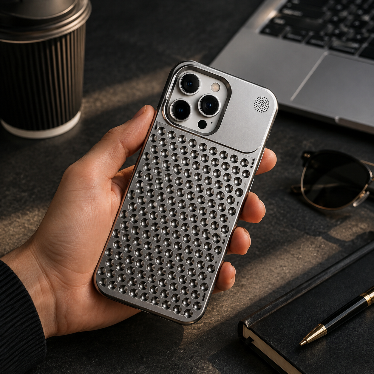 Premium iPhone Case MagSafe Compatible Aluminum Cooling Cover Heat Dissipation Shockproof Protective Case Removable Fragrance Module Magnetic Full Protection Design