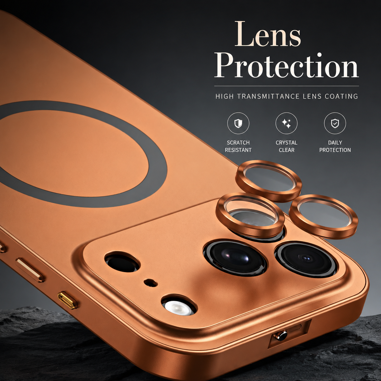 Premium iPhone Case MagSafe Compatible Aluminum Frame Hard PC Back Cover Shockproof Camera Lens Protection Matte Anti Fingerprint Full Coverage