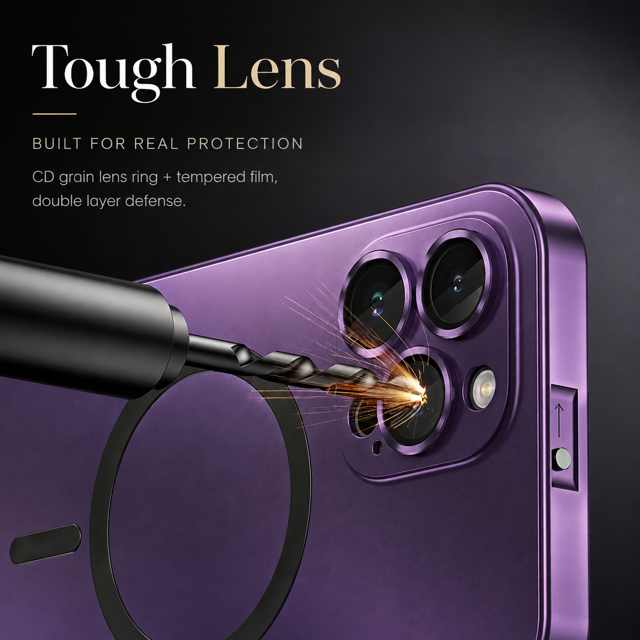 Premium iPhone Case MagSafe Compatible Aluminum Frame Hard PC Back Cover Shockproof Camera Lens Protection Matte Anti Fingerprint Full Coverage