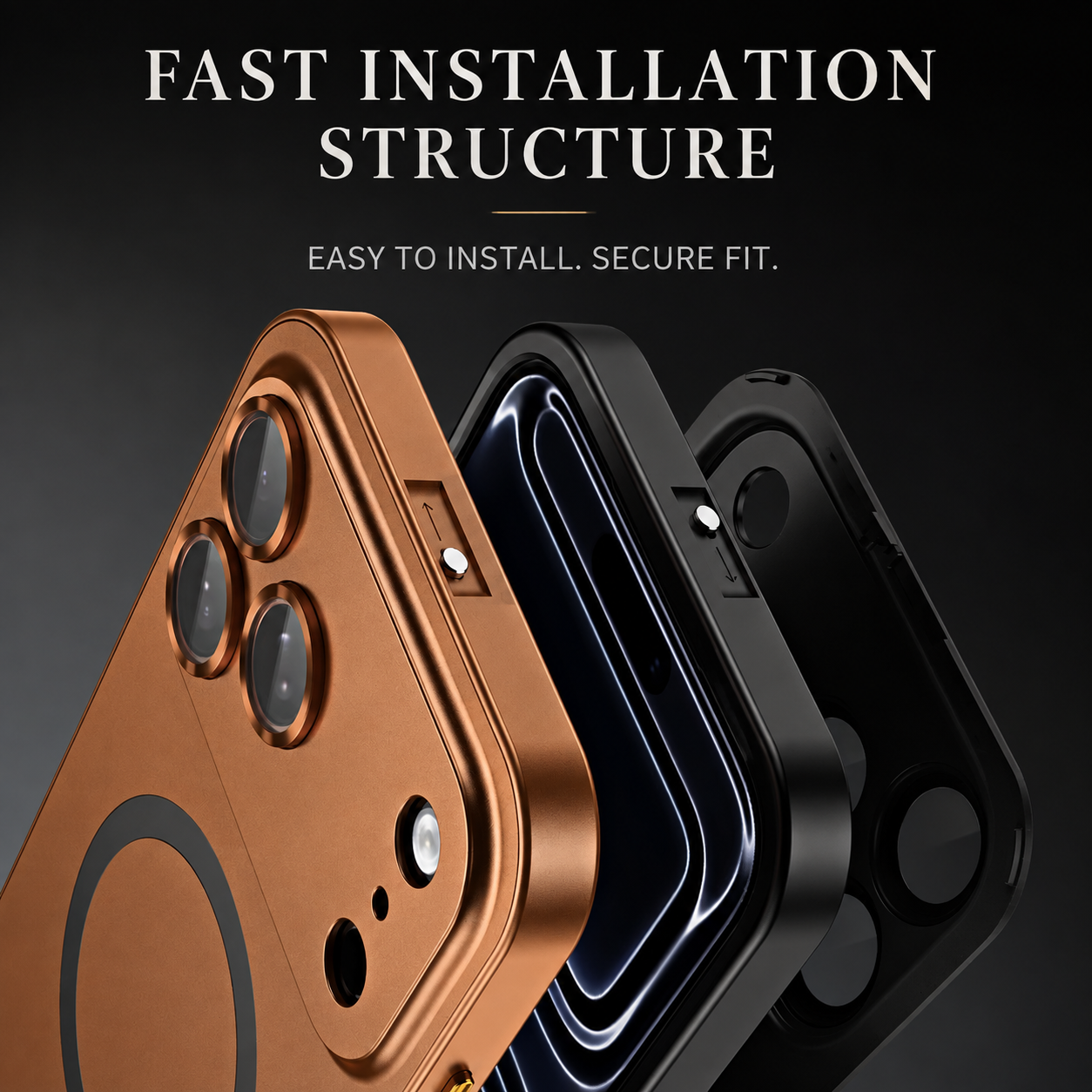 Premium iPhone Case MagSafe Compatible Aluminum Frame Hard PC Back Cover Shockproof Camera Lens Protection Matte Anti Fingerprint Full Coverage