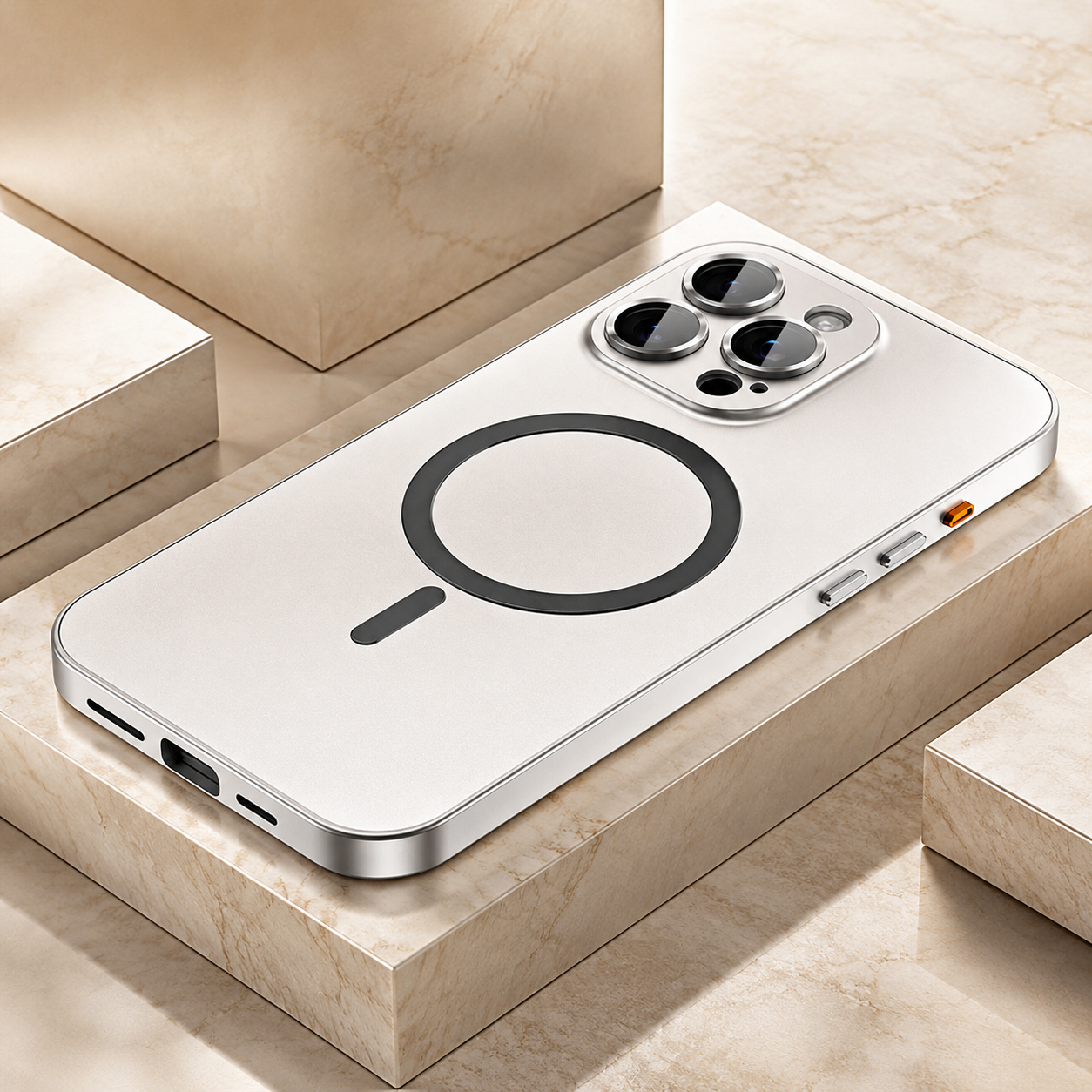 Premium iPhone Case MagSafe Compatible Aluminum Frame Hard PC Back Cover Shockproof Camera Lens Protection Matte Anti Fingerprint Full Coverage