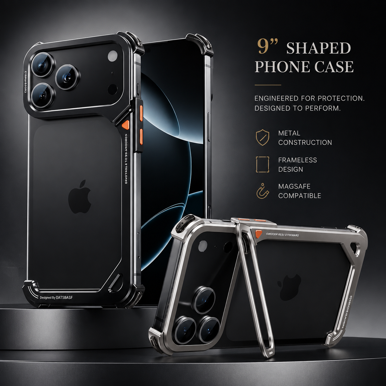 Premium iPhone Case MagSafe Compatible Aluminum Frame Protective Cover Camera Lens Protection Slim Metal Shockproof Anti Scratch Lightweight Design