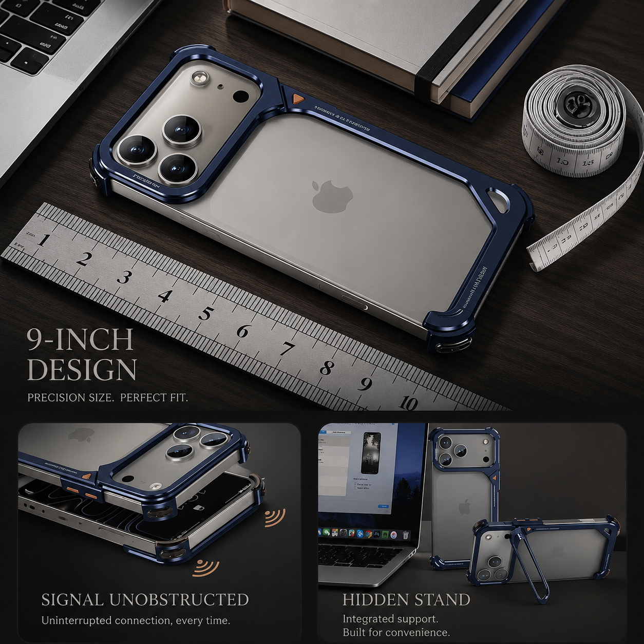 Premium iPhone Case MagSafe Compatible Aluminum Frame Protective Cover Camera Lens Protection Slim Metal Shockproof Anti Scratch Lightweight Design