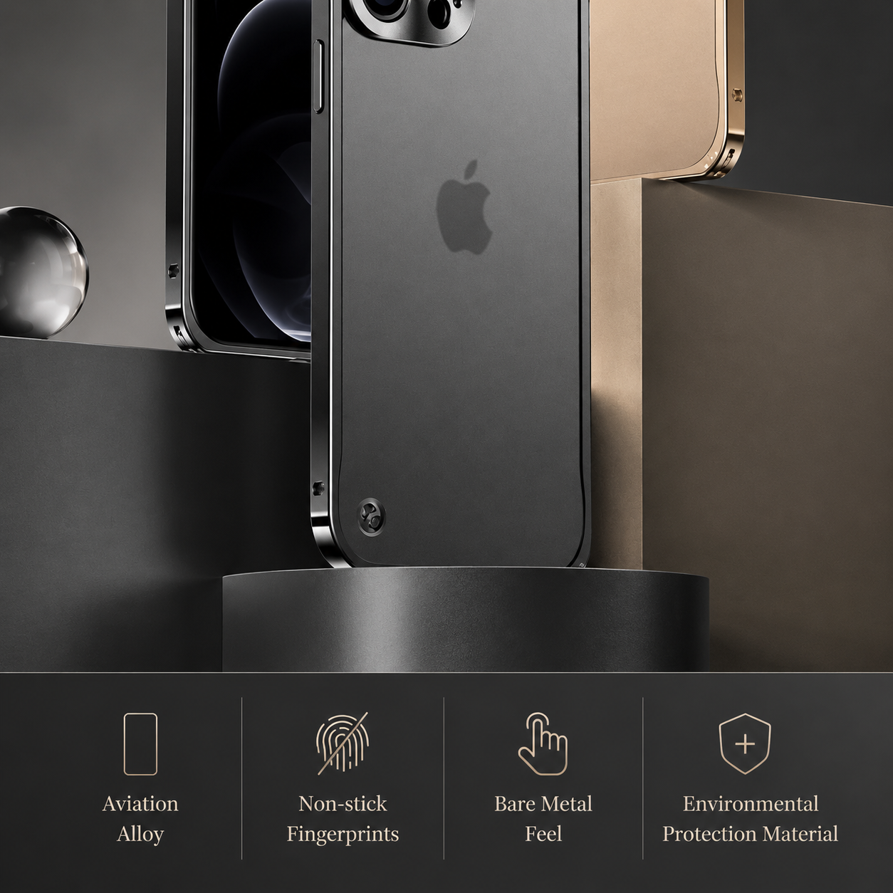 Premium iPhone Case MagSafe Compatible Aluminum Magnetic Frame Shockproof Protective Cover Full Lens Protection Wireless Charging Slim Metal Design