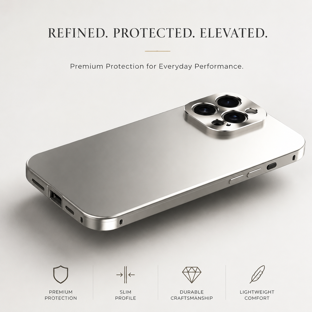 Premium iPhone Case MagSafe Compatible Aluminum Metal Frame Shockproof Protective Cover Camera Lens Protection Wireless Charging Slim Full Coverage