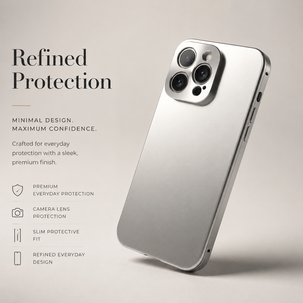 Premium iPhone Case MagSafe Compatible Aluminum Metal Frame Shockproof Protective Cover Camera Lens Protection Wireless Charging Slim Full Coverage