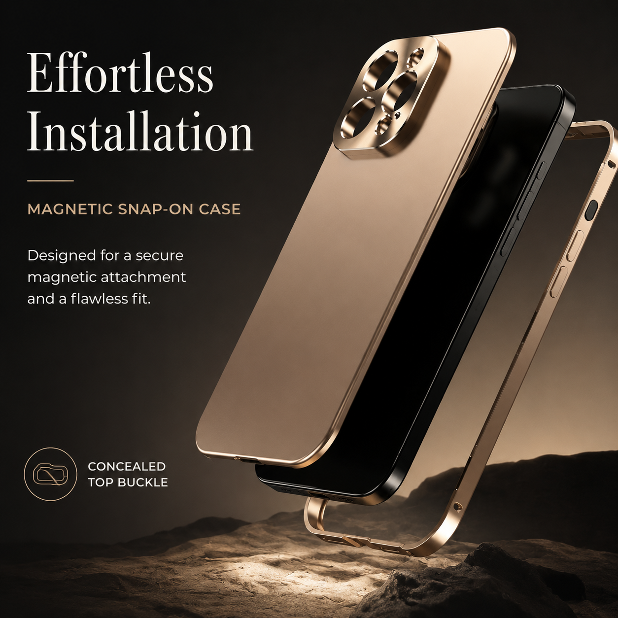 Premium iPhone Case MagSafe Compatible Aluminum Metal Frame Shockproof Protective Cover Camera Lens Protection Wireless Charging Slim Full Coverage