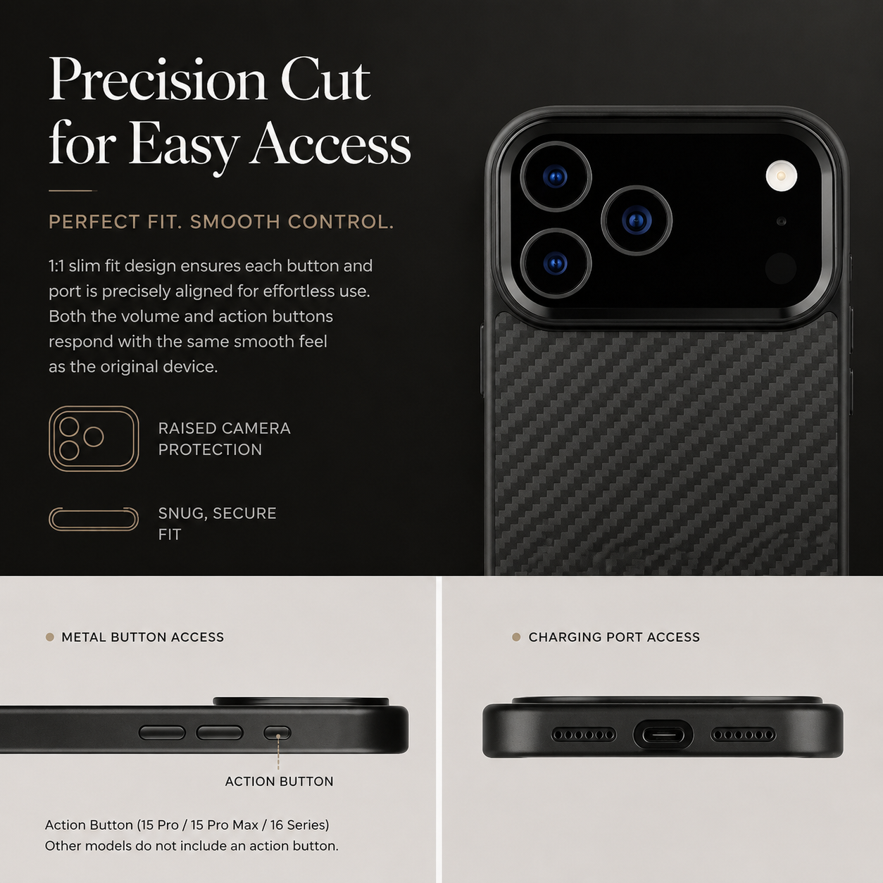 Premium iPhone Case MagSafe Compatible Aramid Fiber Protective Cover Ultra Thin Lightweight Shockproof Anti Scratch Full Coverage