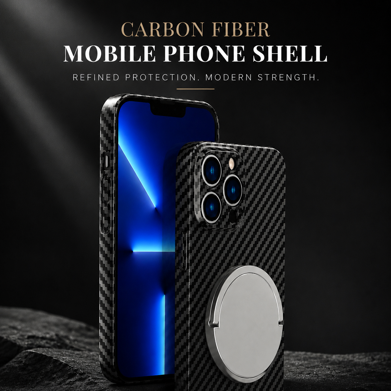 Premium iPhone Case MagSafe Compatible Carbon Fiber Magnetic Protective Cover Shockproof Slim Lightweight Camera Protection Anti Scratch Design