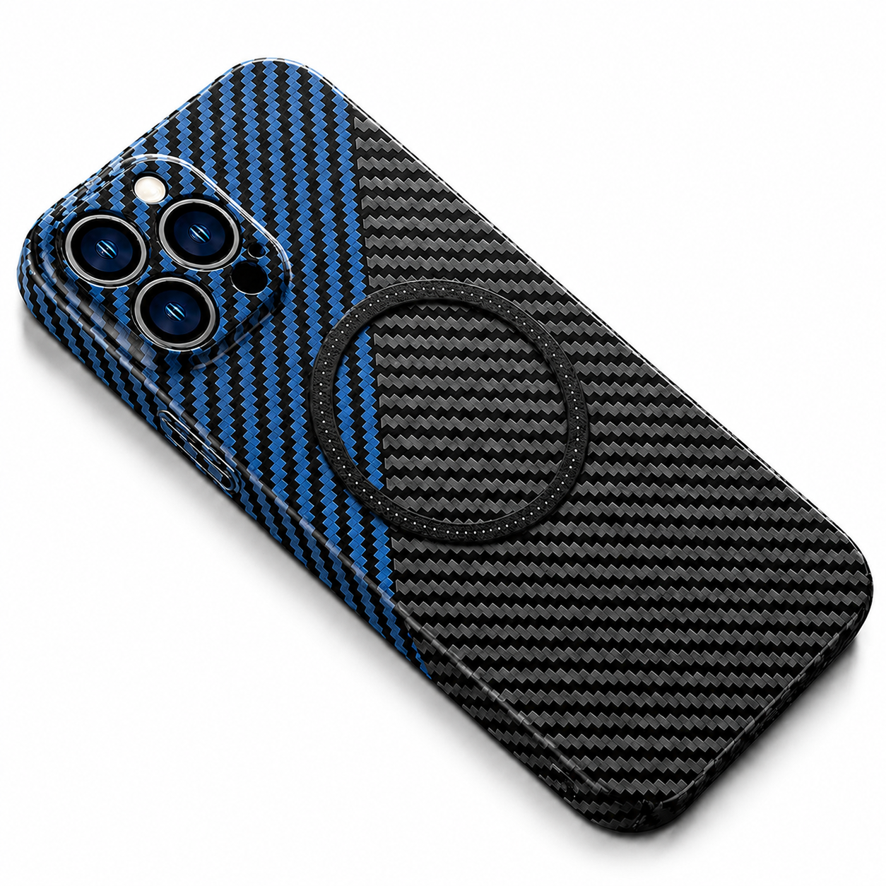 Premium iPhone Case MagSafe Compatible Carbon Fiber Magnetic Protective Cover Shockproof Slim Lightweight Camera Protection Anti Scratch Design
