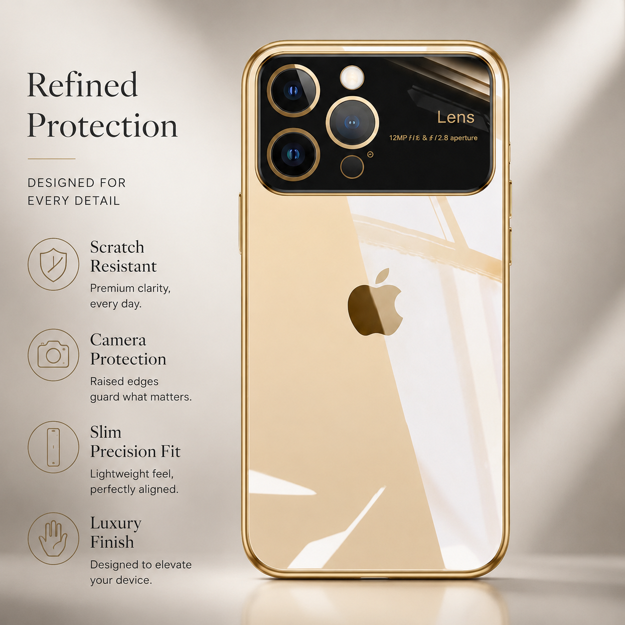 Premium iPhone Case MagSafe Compatible Clear Transparent Hard PC Cover Shockproof Silicone Bumper Camera Lens Protection Ultra Thin Full Coverage