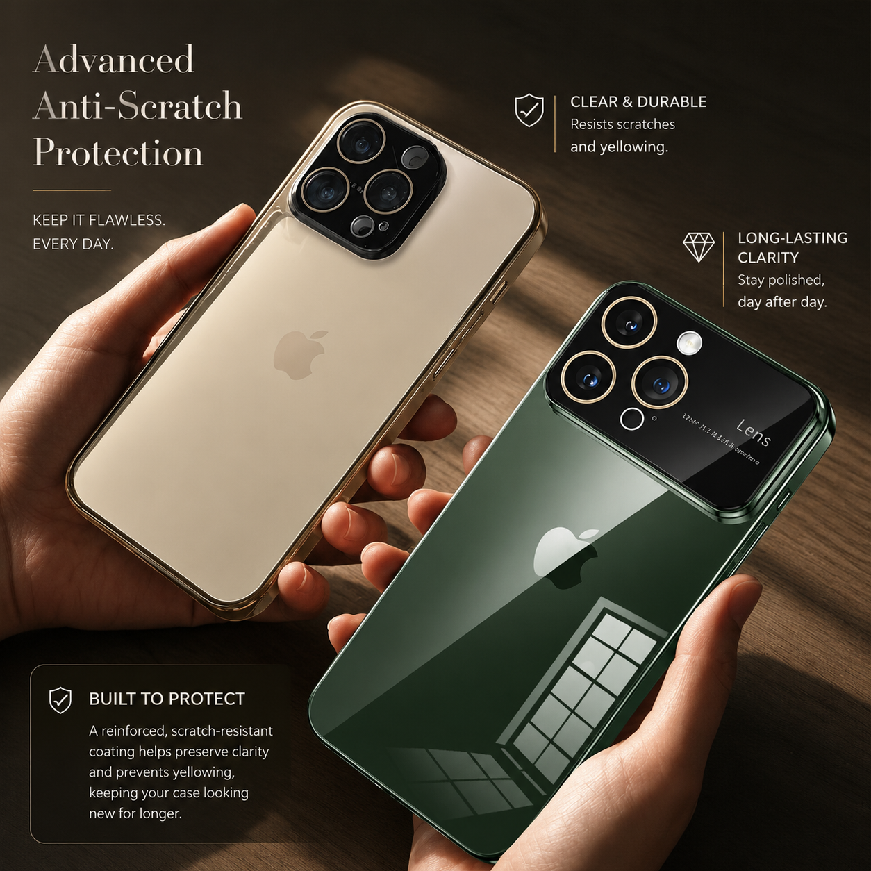 Premium iPhone Case MagSafe Compatible Clear Transparent Hard PC Cover Shockproof Silicone Bumper Camera Lens Protection Ultra Thin Full Coverage