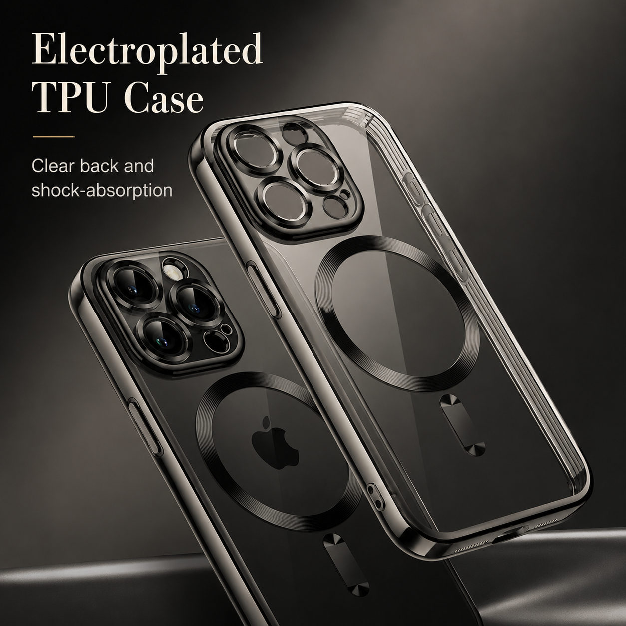 Premium iPhone Case MagSafe Compatible Clear Transparent Hard PC Cover Shockproof Silicone Bumper Scratch Resistant Camera Protection Ultra Thin Slim Design