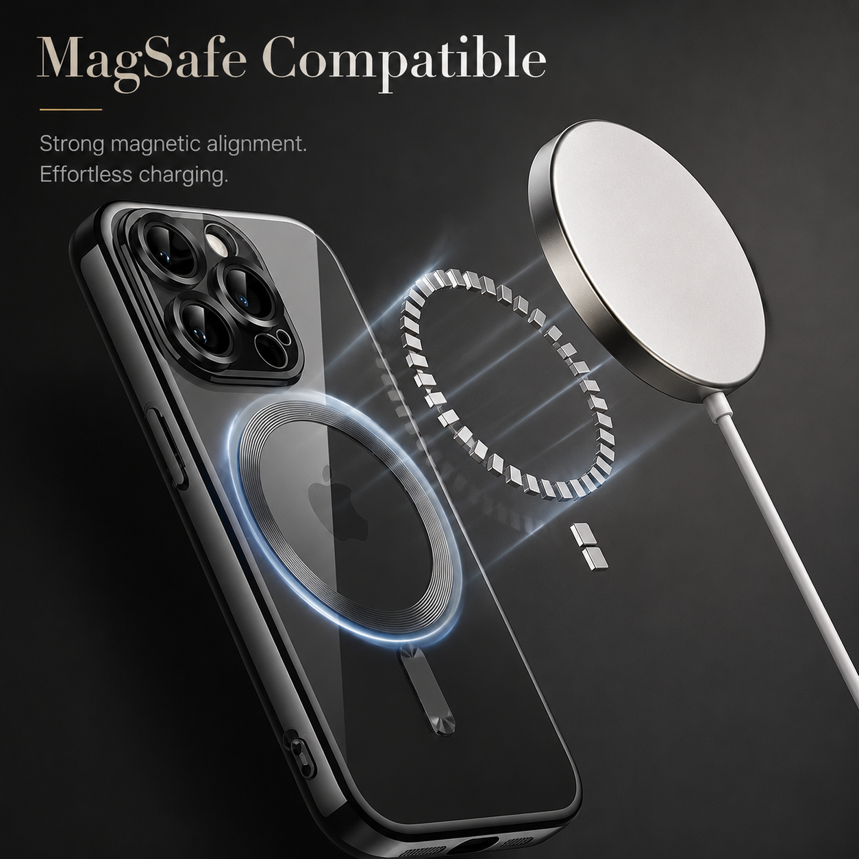 Premium iPhone Case MagSafe Compatible Clear Transparent Hard PC Cover Shockproof Silicone Bumper Scratch Resistant Camera Protection Ultra Thin Slim Design