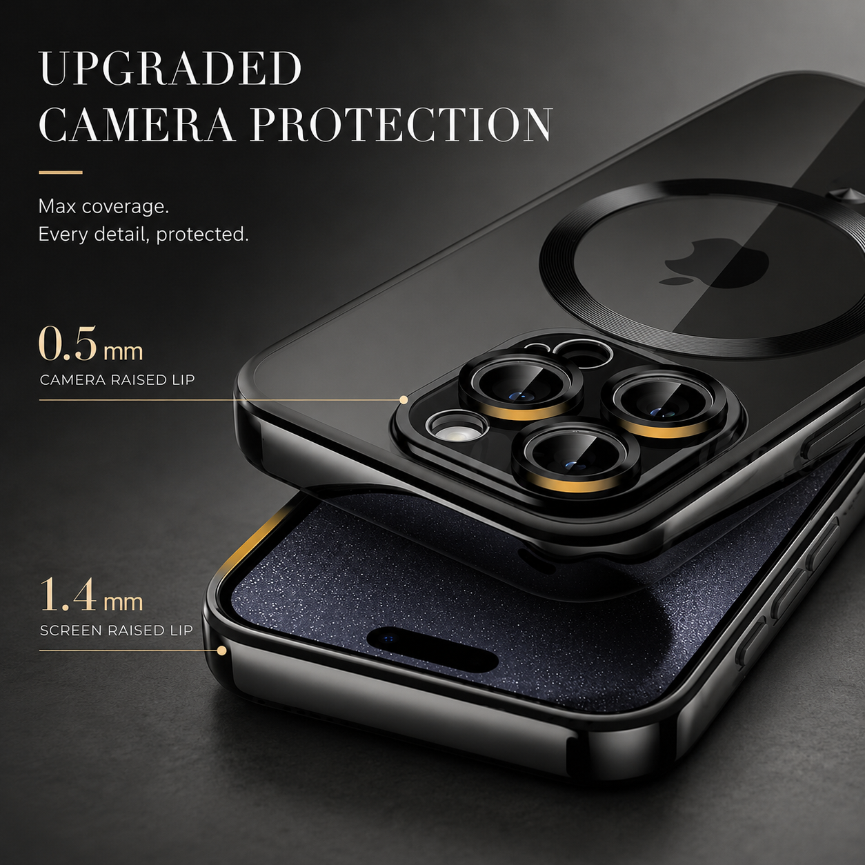 Premium iPhone Case MagSafe Compatible Clear Transparent Hard PC Cover Shockproof Silicone Bumper Scratch Resistant Camera Protection Ultra Thin Slim Design