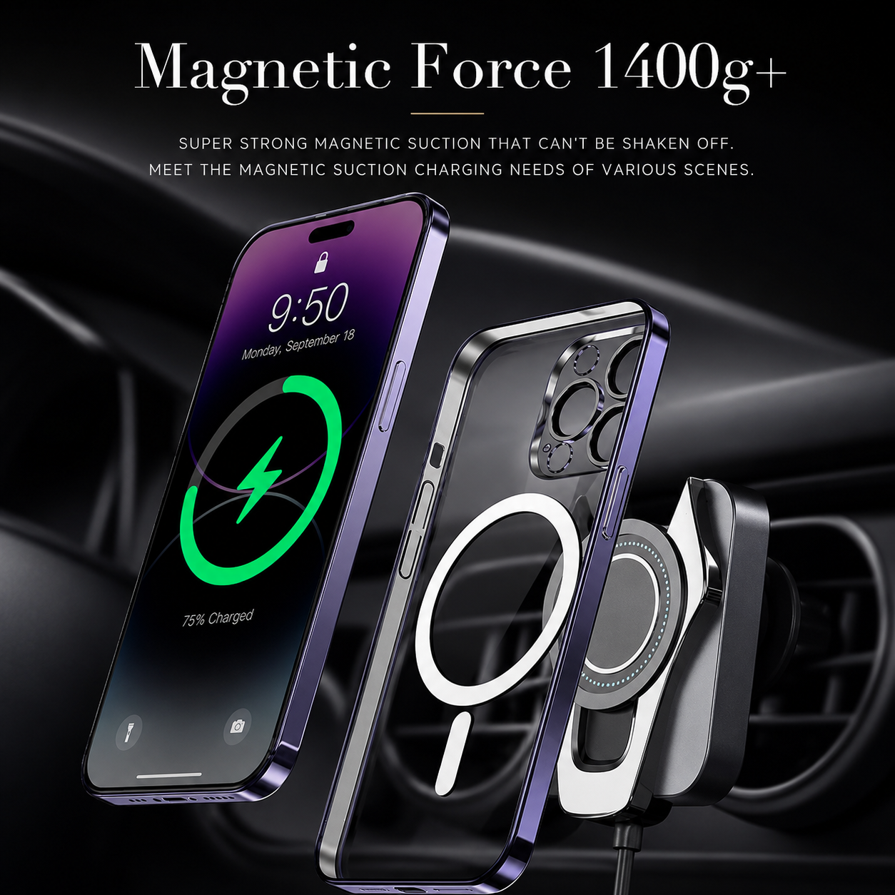 Premium iPhone Case MagSafe Compatible Clear Transparent Hard PC Cover Shockproof Silicone Bumper Scratch Resistant Camera Protection Ultra Thin Slim Design