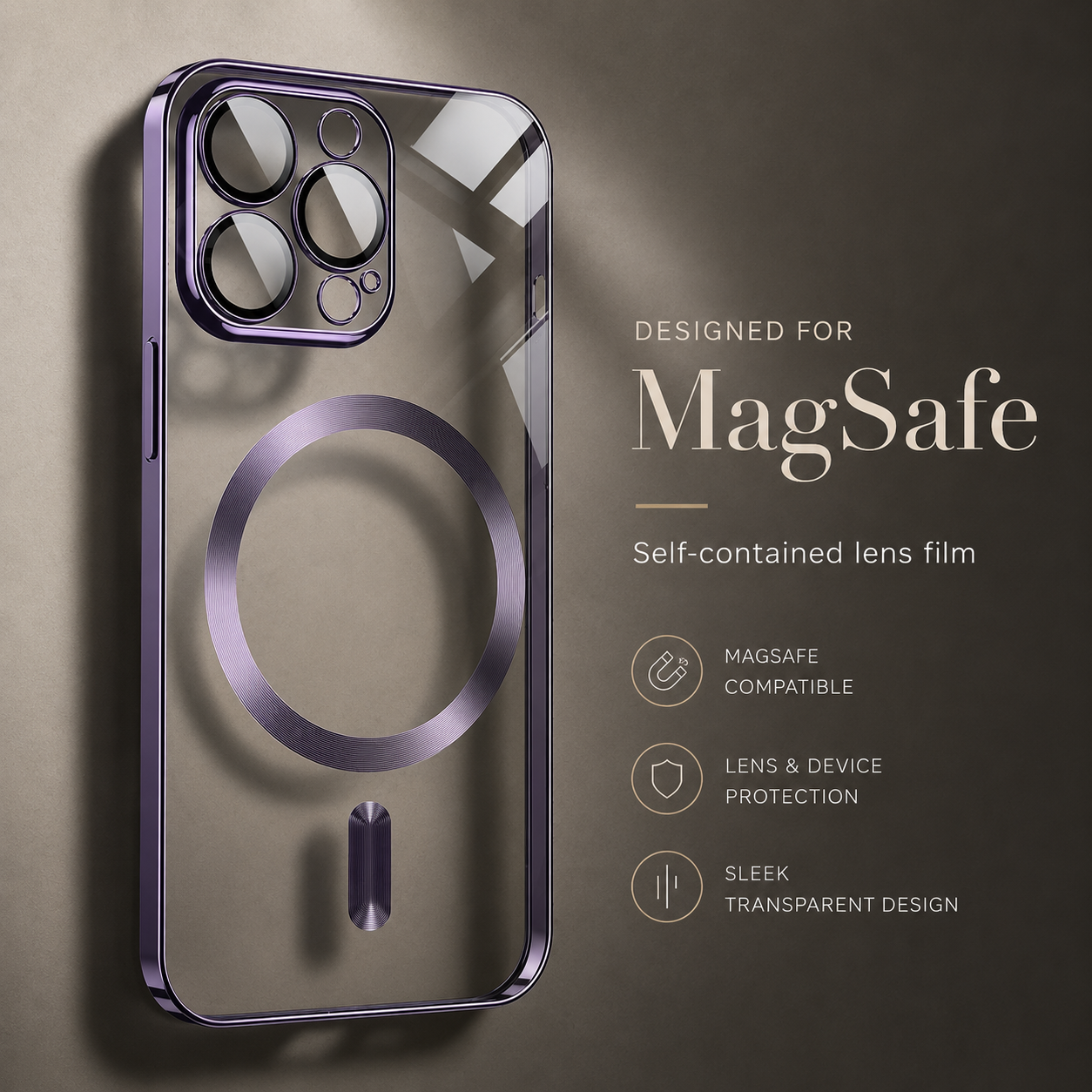 Premium iPhone Case MagSafe Compatible Clear Transparent Hard PC Cover Shockproof Silicone Bumper Scratch Resistant Camera Protection Ultra Thin Slim Design