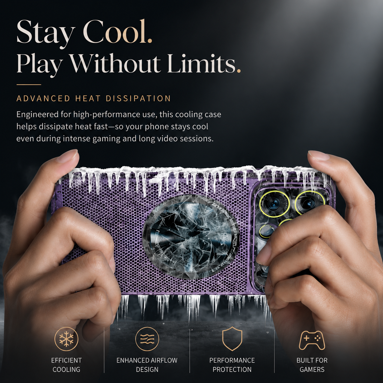 Premium iPhone Case MagSafe Compatible Cooling Mesh Cover Shockproof Magnetic Protective Case Camera Lens Screen Protection Ultra Thin Design