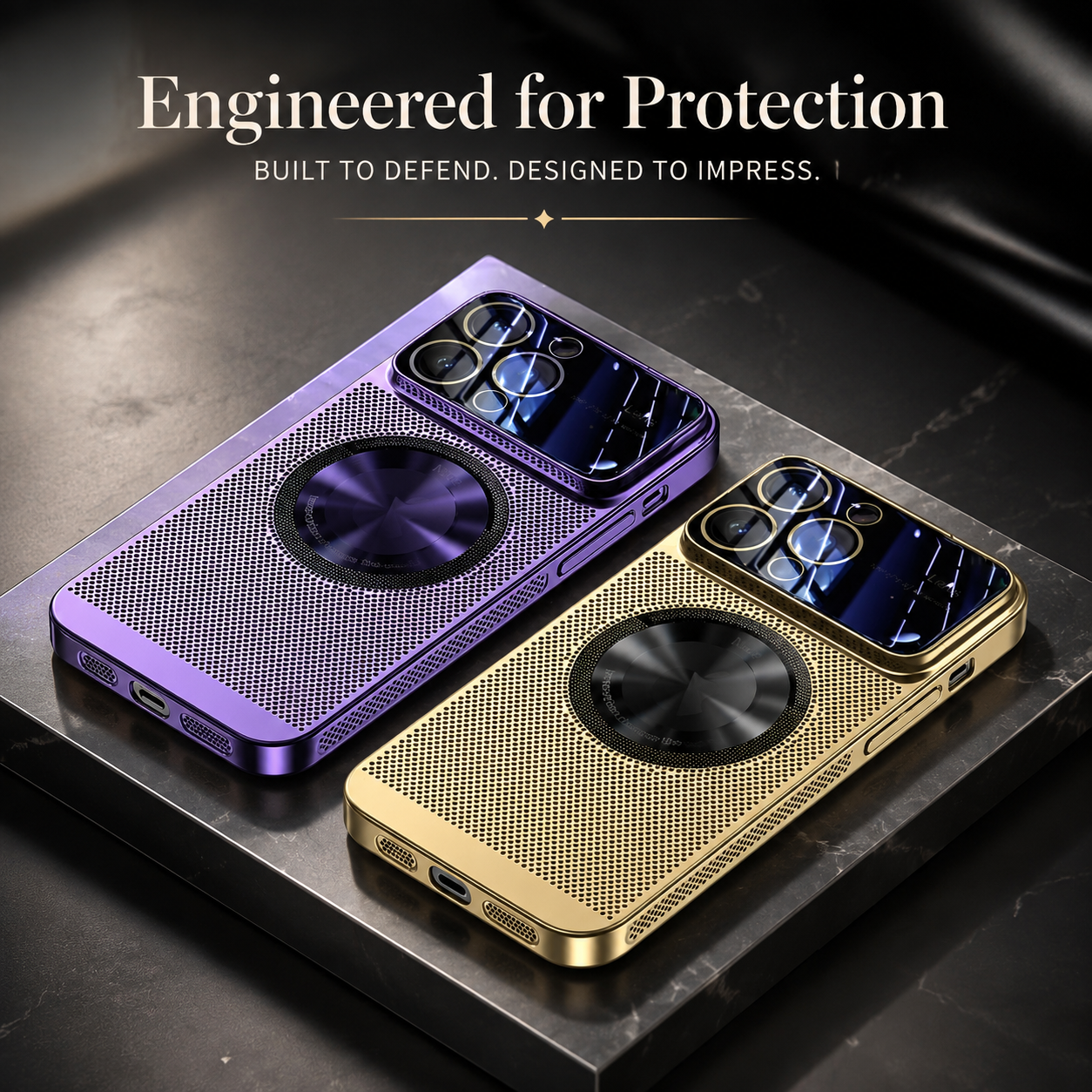 Premium iPhone Case MagSafe Compatible Cooling Mesh Cover Shockproof Magnetic Protective Case Camera Lens Screen Protection Ultra Thin Design