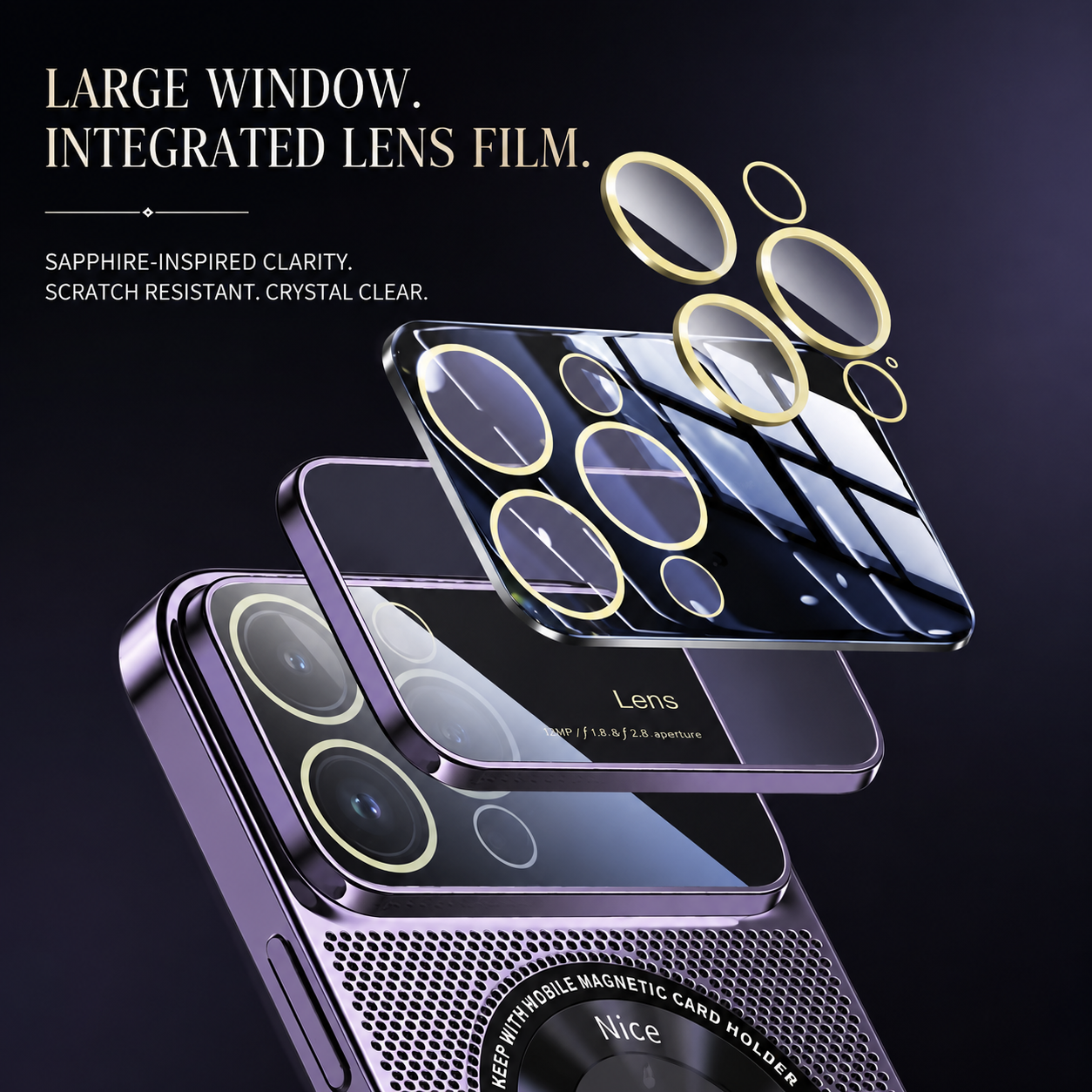 Premium iPhone Case MagSafe Compatible Cooling Mesh Cover Shockproof Magnetic Protective Case Camera Lens Screen Protection Ultra Thin Design